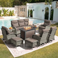 Upgraded 6“ Cushion Luxury 10 Piece Patio Furniture Set by Belord