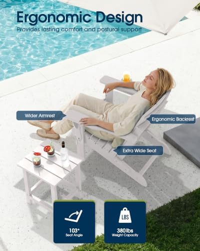 MUCHENGHY Folding Adirondack Chairs Set of 2, HDPE Patio Chair - Image 4