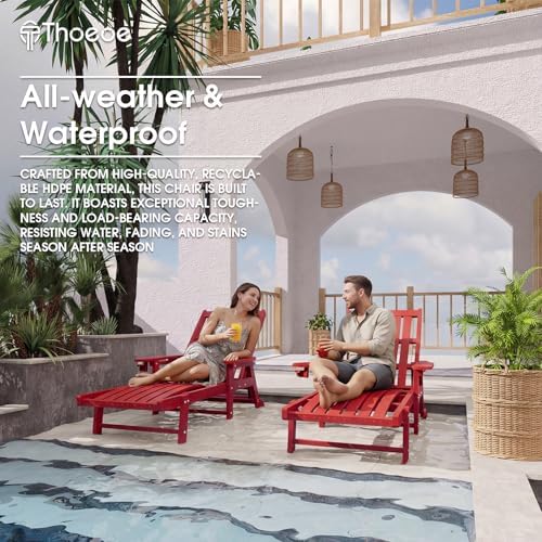 THOEOE Patio Chaise Lounge Chair, HDPE Lounge Chair Outdoor - Image 7