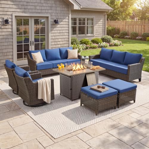 Luxury 6" Thick Cushioned 8-Piece Patio Conversation Set by Belord