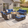 Luxury 6" Thick Cushioned 8-Piece Patio Conversation Set by Belord