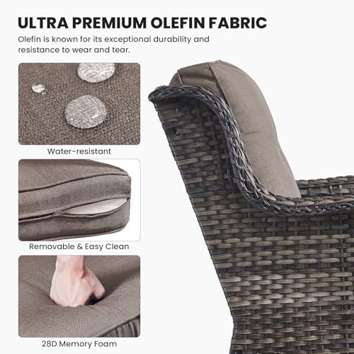 Outdoor Wicker Furniture 5 Pieces Patio Furniture Sofa Set Patio Wicker Chairs - Image 4