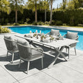 5 Pieces Outdoor Patio Dining Set, Aluminium Rectangular Dining Table and by LayinSun