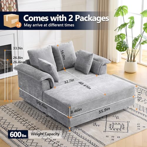 VINGLI Oversized Chaise Lounge Chair Indoor - Image 2