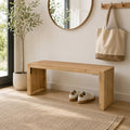 SwallowLiving Solid Wood Slatted Bench 40" Farmhouse Entryway Seat by SwallowLiving