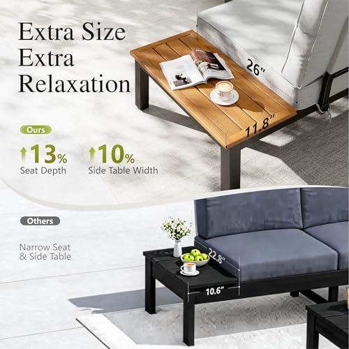 Sophia & William 6-Piece Metal Patio Sofa Sectional Set - Image 6