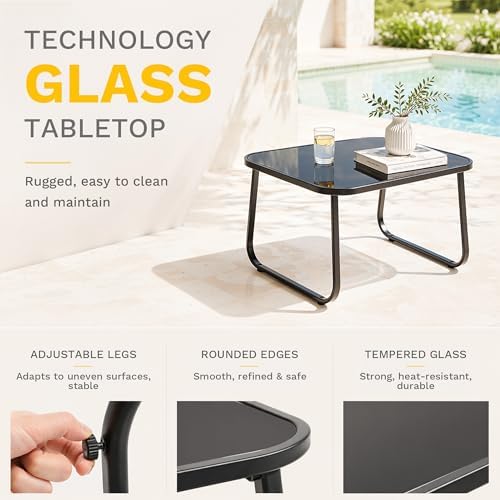 DWVO 4-Piece Rocking Patio Furniture Set, Textilene Conversation Set - Image 4