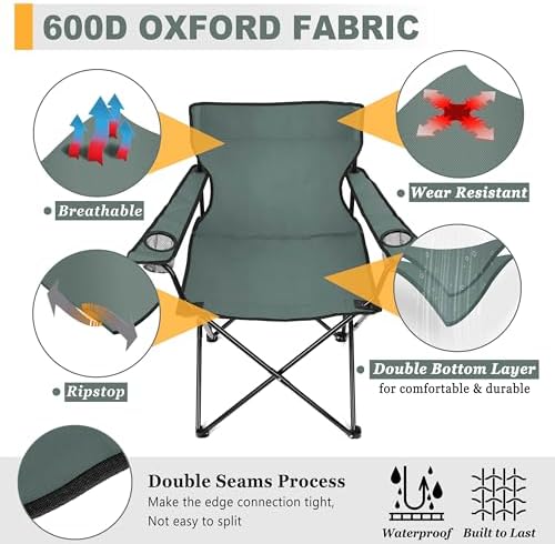 Joyfair Camping Chairs for Adult, Large Folding Lawn Chair - Image 3