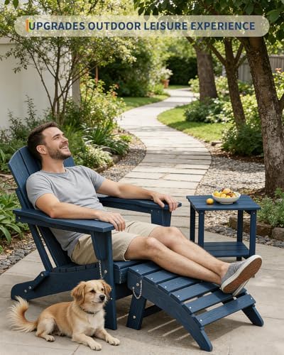 2 Pack Folding Adirondack Ottoman, HDPE Footrest - Image 2