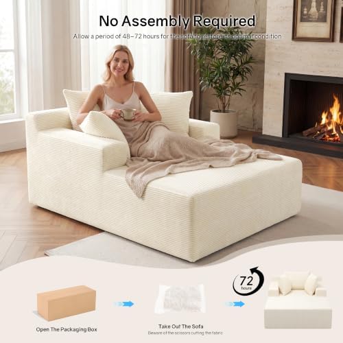 66" Chaise Lounge Chair Indoor, Oversized Boneless Lounge Chair - Image 5
