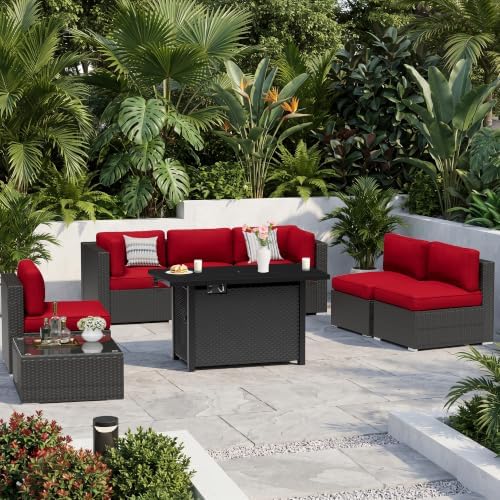 8-Piece Outdoor Patio Furniture Sofa Set All-Weather Wicker Sectional - Image 3