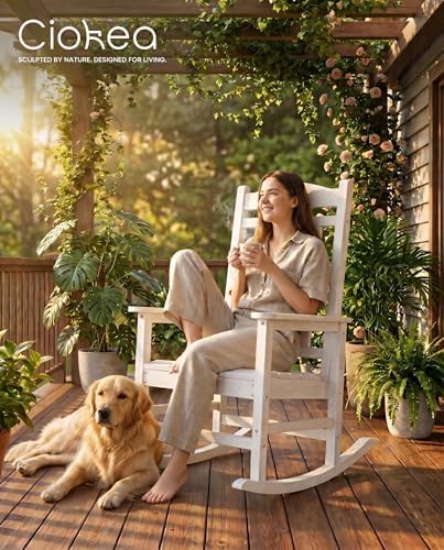 Oversized Outdoor Rocking Chairs, High Back Patio Rockers - Image 5