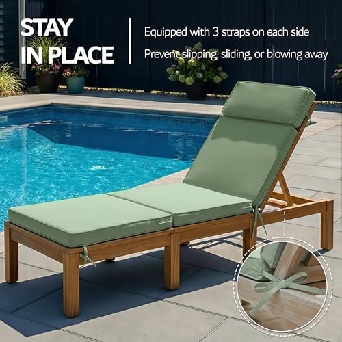72 x 21 Inch Outdoor Chaise Lounge Cushions Set of 2 - Image 6