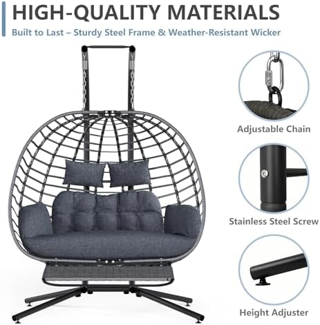 SWITTE Double Egg Chair Outdoor - Image 5