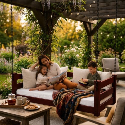 Amish Made Rich Tobacco Twin Bed Hanging Daybed Made in USA - Image 4