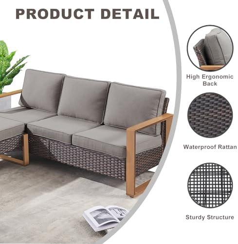 Outdoor Wicker Patio Furniture Set of 6 - Image 3
