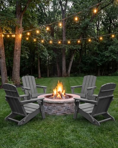 Folding Adirondack Chair Set of 2, HDPE Adirondack Chairs - Image 2