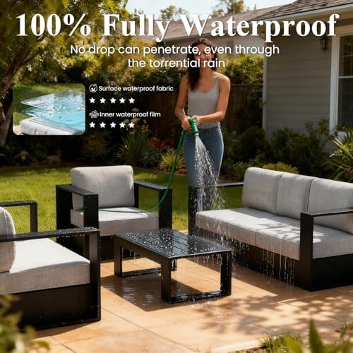 5 Piece Oversized Aluminum Outdoor Furniture Set - Image 2