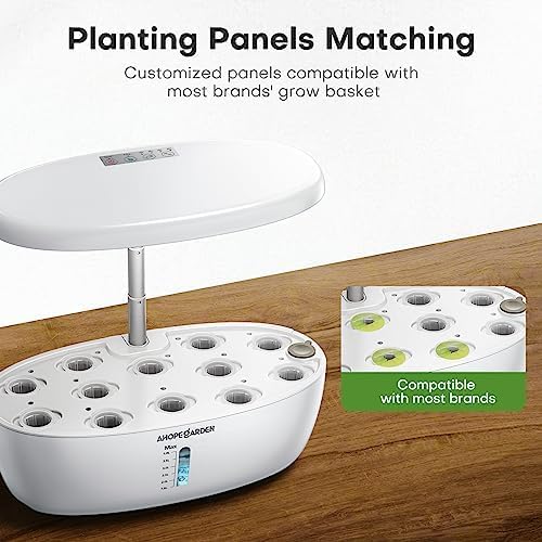 Ahopegarden Indoor Garden Hydroponics Growing System: 12 Pods Plant Germination Kit Herb Garden Kit Growth Lamp Countertop with LED Grow Light Hydrophonic Planter Grower Harvest Vegetable Lettuce