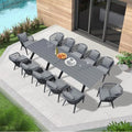 PURPLE LEAF Outdoor Dining Set for 12, Rectangular Table and Chairs by PURPLELEAF