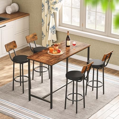 HOOBRO Bar Table, Rectangular Pub Table, 47.2" Counter Height Bar Table - Image 4