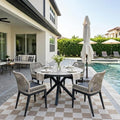 PURPLE LEAF Oversized Patio Round Dining Set 5 Pieces by PURPLELEAF