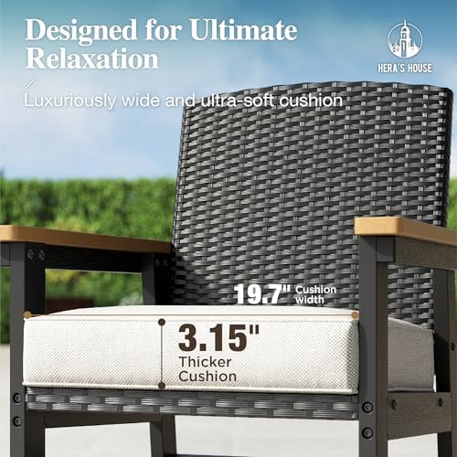 7PC Patio Dining Set for 6, HDPE Outdoor Table & 6 Chairs - Image 6