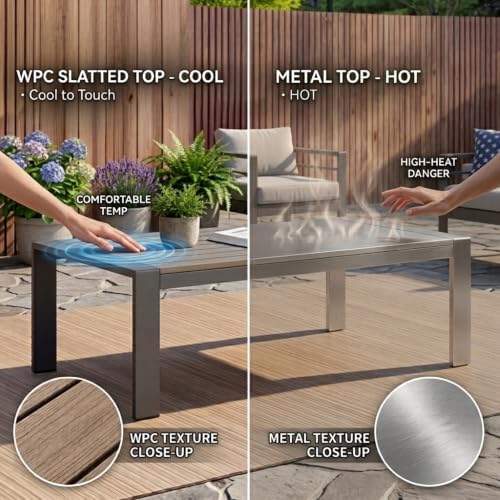 KISLOT Aluminum Outdoor Patio Furniture Loveseat, 3 Seater Outside Patio Sofa - Image 3