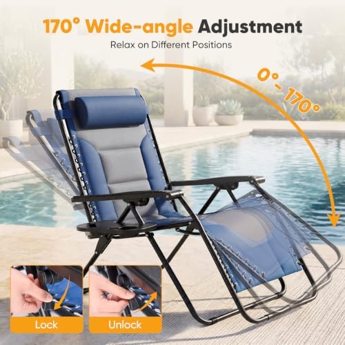 NEWBULIG Padded Zero Gravity Lounge Chair, Oversized Recliner Chair - Image 5