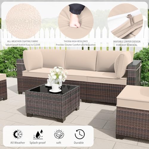 12 Pieces Outdoor Patio Furniture Set, Outdoor Sectional Furniture All Weather - Image 4