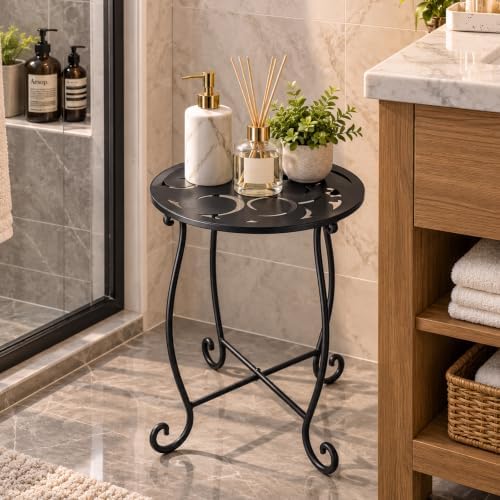1-Pack Small Metal Plant Stand Indoor Outdoor 10-Inch Round Mini Side Table - Image 6