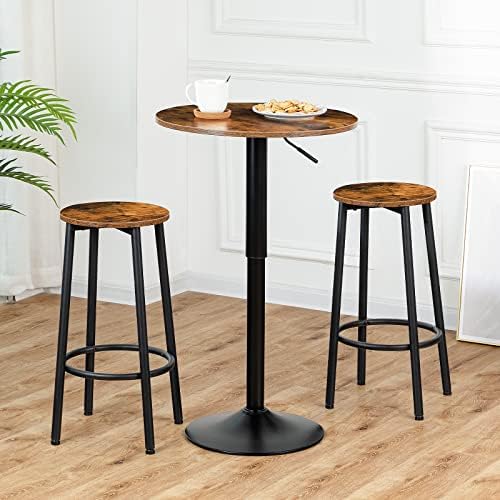 HOOBRO Bar Table, Height-Adjustable Round Pub Table 27-35.4 Inches - Image 5