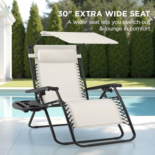 Best Choice Products Oversized Zero Gravity Chair Recliner w/ Canopy - Image 3