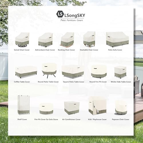 Outdoor Swivel Rocker Chair Cover 2 Pack, Patio Swivel Chair Covers - Image 2