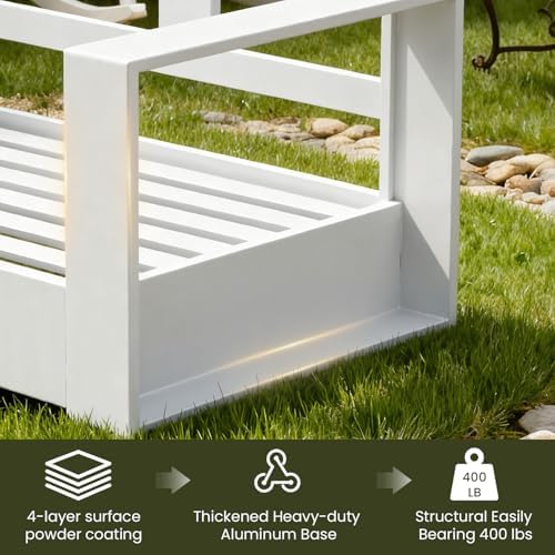 2 Piece Oversized Aluminum Patio Outdoor Furniture Set - Image 5