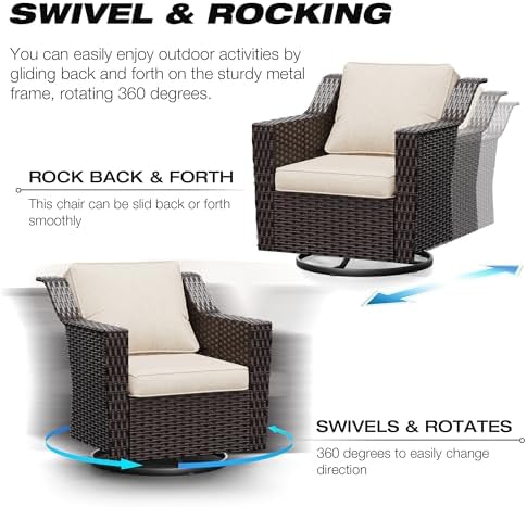 Wicker Patio Furniture Sets, 9 Pieces Upgraded Large Size Outdoor Furniture - Image 3