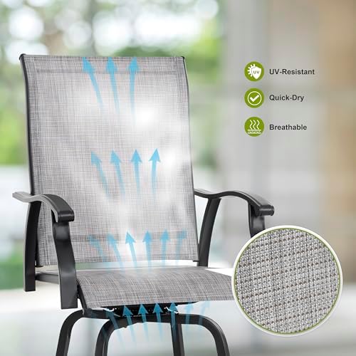 NUU GARDEN 5 Piece Patio Swivel Bar Set, All-Weather Textilene High Bistro - Image 4