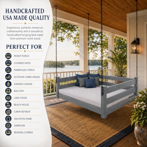 Amish Made Graphite Full Bed Hanging Daybed Made in USA - Image 3