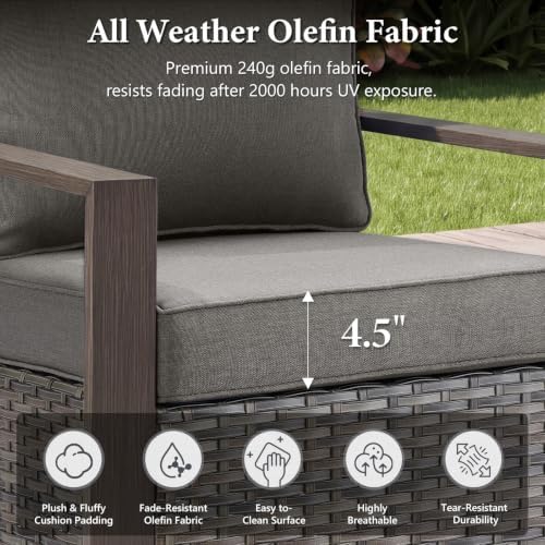 3 Pieces Patio Sofa Set with Metal Arm - Image 5