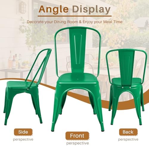 Furmax Metal Dining Chairs Set of 4, - Image 7