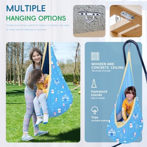 OUTREE Kids Pod Swing Seat, Cotton Sensory Swing - Image 2