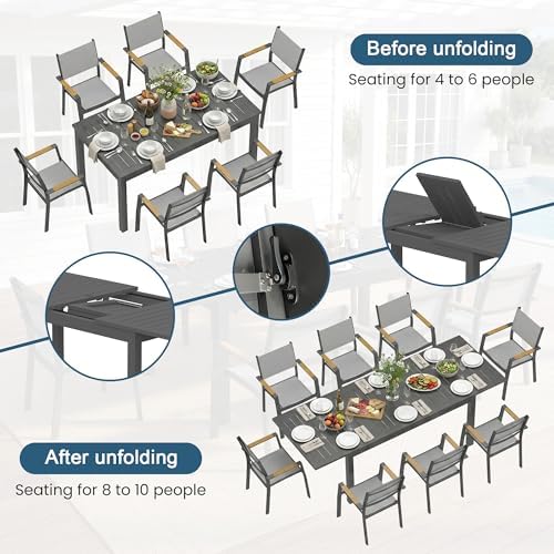 RoyalCraft Aluminum Outdoor Patio Table and Chairs Set - Image 2