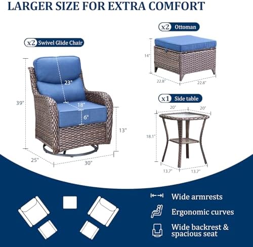 Luxury Swivel Rocker Chairs Set - Image 4