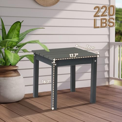 Gray 18in Square HDPE Adirondack Outdoor Side & End Table - Image 2