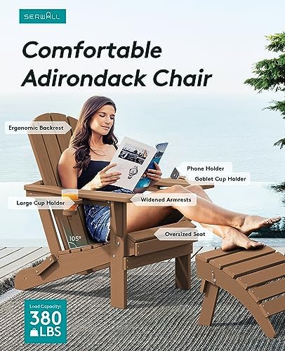SERWALL Outdoor Adirondack Chair Set of 8 - Image 3