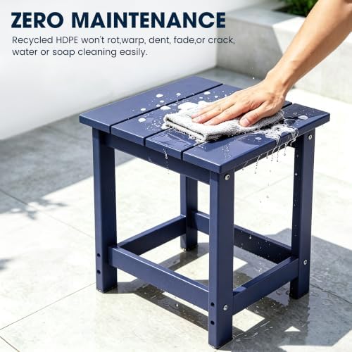 Patio Side Table, Heavy Duty HDPE Outdoor End Table - Image 5