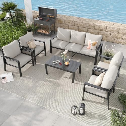 Aluminum Patio Furniture Sets 7 Seat All-Weather Outdoor Furniture Set - Image 7