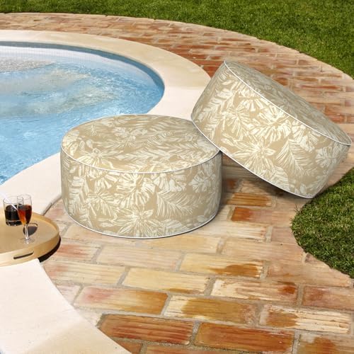 Outdoor Patio Inflatable Ottoman, 21x9 Inch Portable Stool Ottoman - Image 5