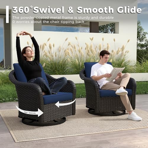 4 Piece Patio Furniture Set, Wicker Outdoor Conversation Set - Image 3