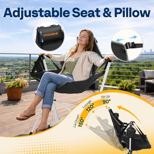 VIVOHOME Reclining Hammock Camping Chair, Portable Rocker Chair - Image 5